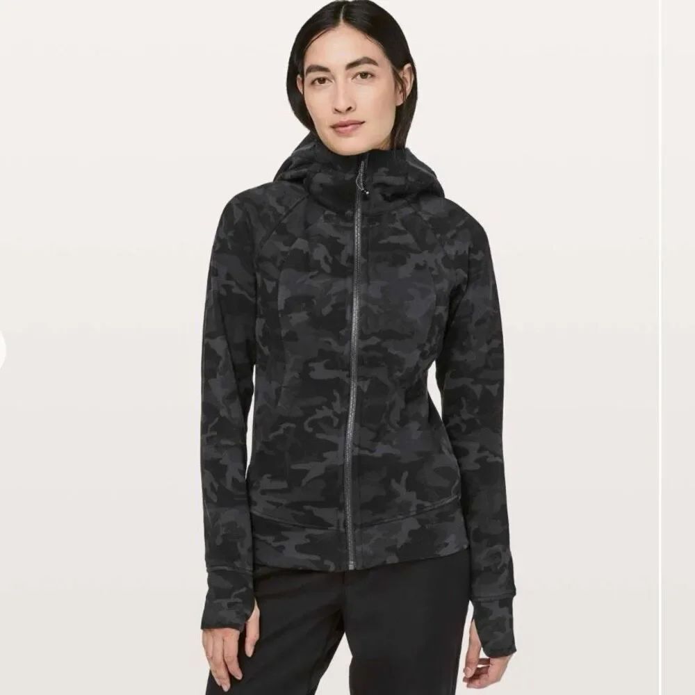 Lululemon Scuba Hoodie Light Cotton Fleece Size 10 Incognito Camo Multi Grey